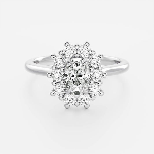 Stunning 1.0-3.0 CT Elongated Cushion Moissanite Engagement Ring with Halo Design