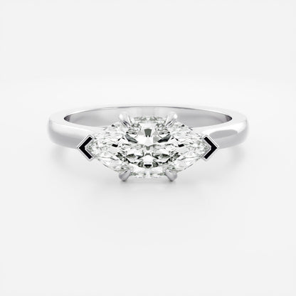 Marquise Cut Cluster Styled Lab Grown Diamond Engagement Ring