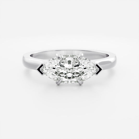 Marquise Cut Cluster Styled Lab Grown Diamond Engagement Ring