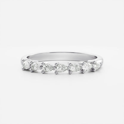 0.25 TCW Round Shaped Half Eternity Lab Grown Diamond Wedding Band