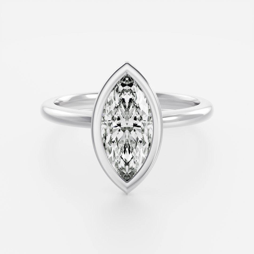 Marquise Cut Cluster Styled Lab Grown Diamond Engagement Ring