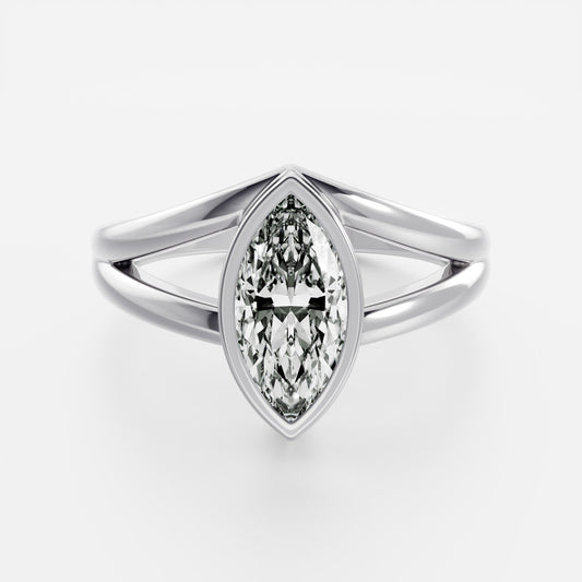 Marquise Cut Cluster Styled Lab Grown Diamond Engagement Ring