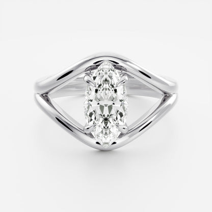 Marquise Cut Cluster Styled Lab Grown Diamond Engagement Ring