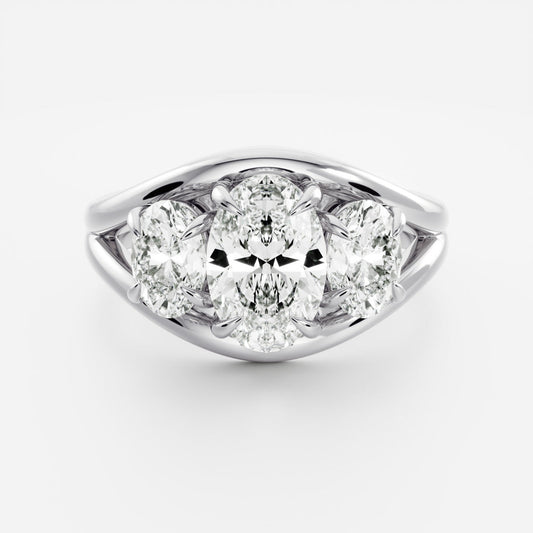 Marquise Cut Cluster Styled Lab Grown Diamond Engagement Ring