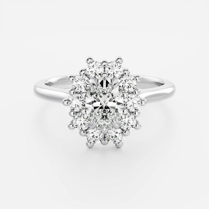 Stunning 1.0-2.0 CT Oval Moissanite Engagement Ring with Halo Design