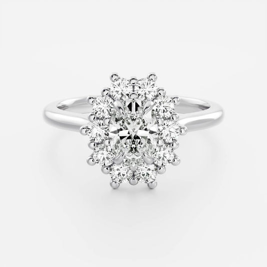 Stunning 1.0-2.0 CT Oval Moissanite Engagement Ring with Halo Design