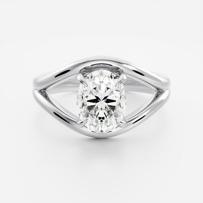 Marquise Cut Cluster Styled Lab Grown Diamond Engagement Ring