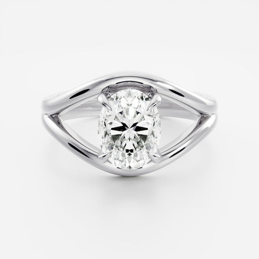 Marquise Cut Cluster Styled Lab Grown Diamond Engagement Ring