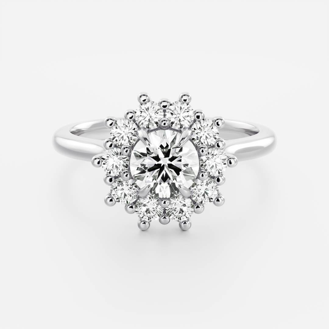 Marquise Cut Cluster Styled Lab Grown Diamond Engagement Ring
