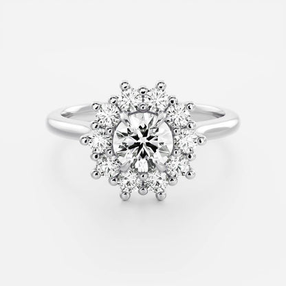 Marquise Cut Cluster Styled Lab Grown Diamond Engagement Ring