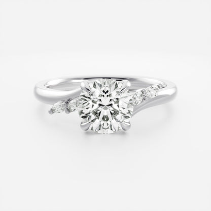 Marquise Cut Cluster Styled Lab Grown Diamond Engagement Ring