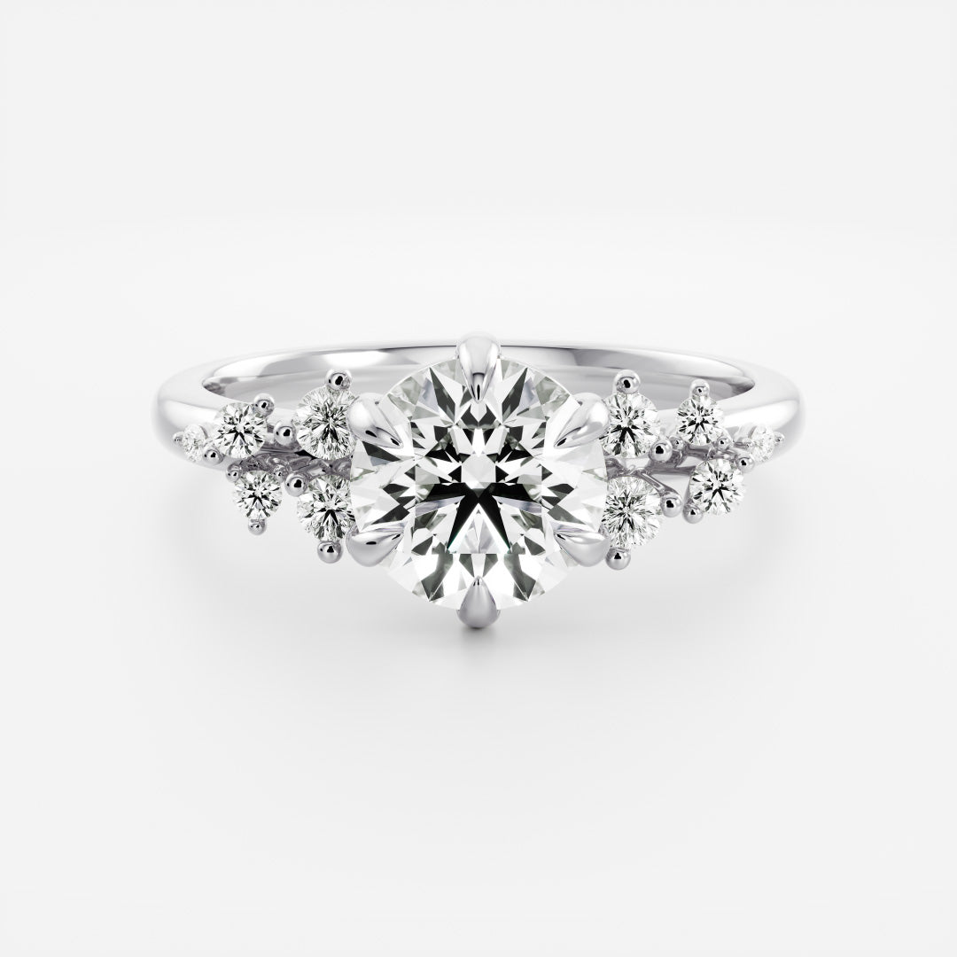Marquise Cut Cluster Styled Lab Grown Diamond Engagement Ring