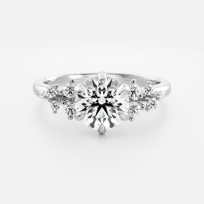 Marquise Cut Cluster Styled Lab Grown Diamond Engagement Ring