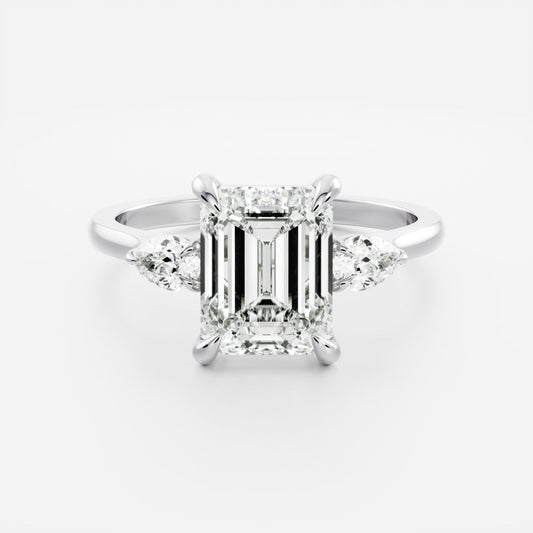 Marquise Cut Cluster Styled Lab Grown Diamond Engagement Ring