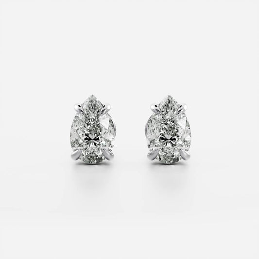 0.50 TCW Pear Cut Moissanite Stud Earrings in Gold