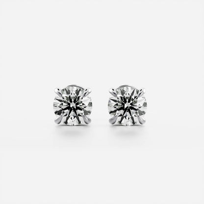 0.50 TCW Round Cut Moissanite Stud Earrings in Gold