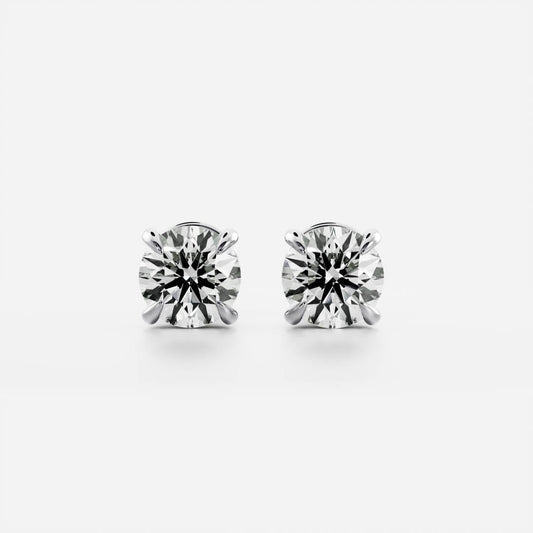 0.50 TCW Round Cut Moissanite Stud Earrings in Gold