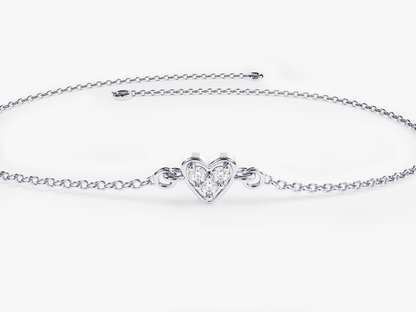 0.03 TCW Heart Charm Moissanite Bracelet
