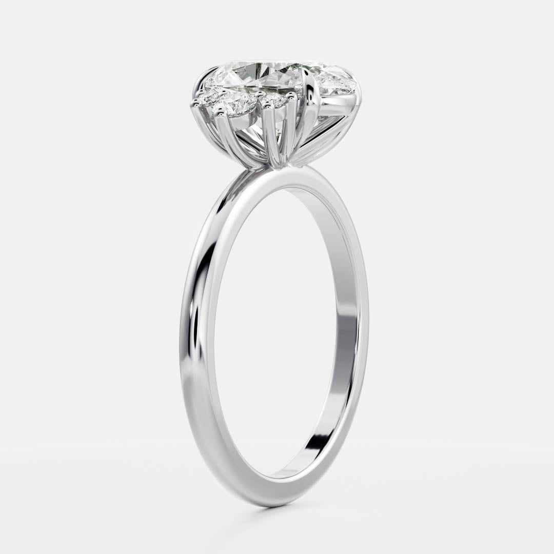 Marquise Cut Cluster Styled Lab Grown Diamond Engagement Ring