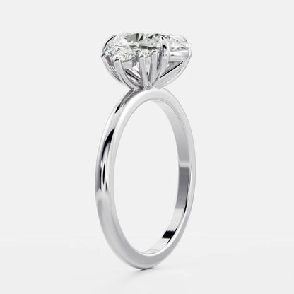 Marquise Cut Cluster Styled Lab Grown Diamond Engagement Ring