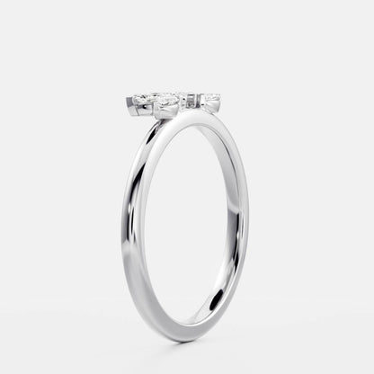 Stunning 0.10 CT Round Moissanite Stones Crown Wedding Bands