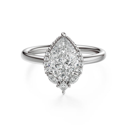 Marquise Shaped Three Stone Lab Grown Diamond Engagement Ring