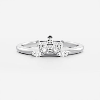 Stunning 0.10 CT Round Moissanite Stones Crown Wedding Bands