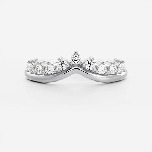 0.25 TCW Round Shaped Half Eternity Lab Grown Diamond Wedding Band