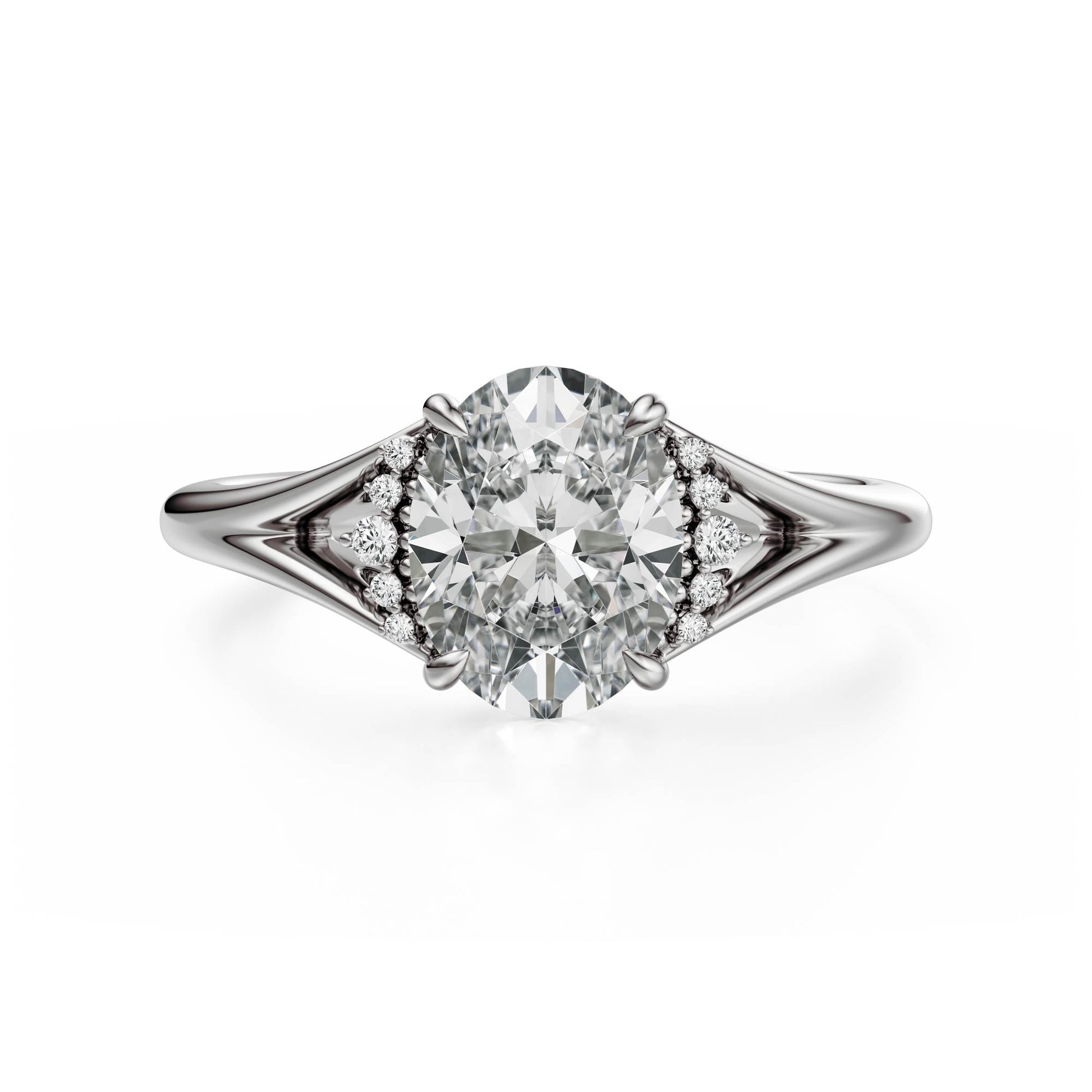 Marquise Shaped Three Stone Lab Grown Diamond Engagement Ring