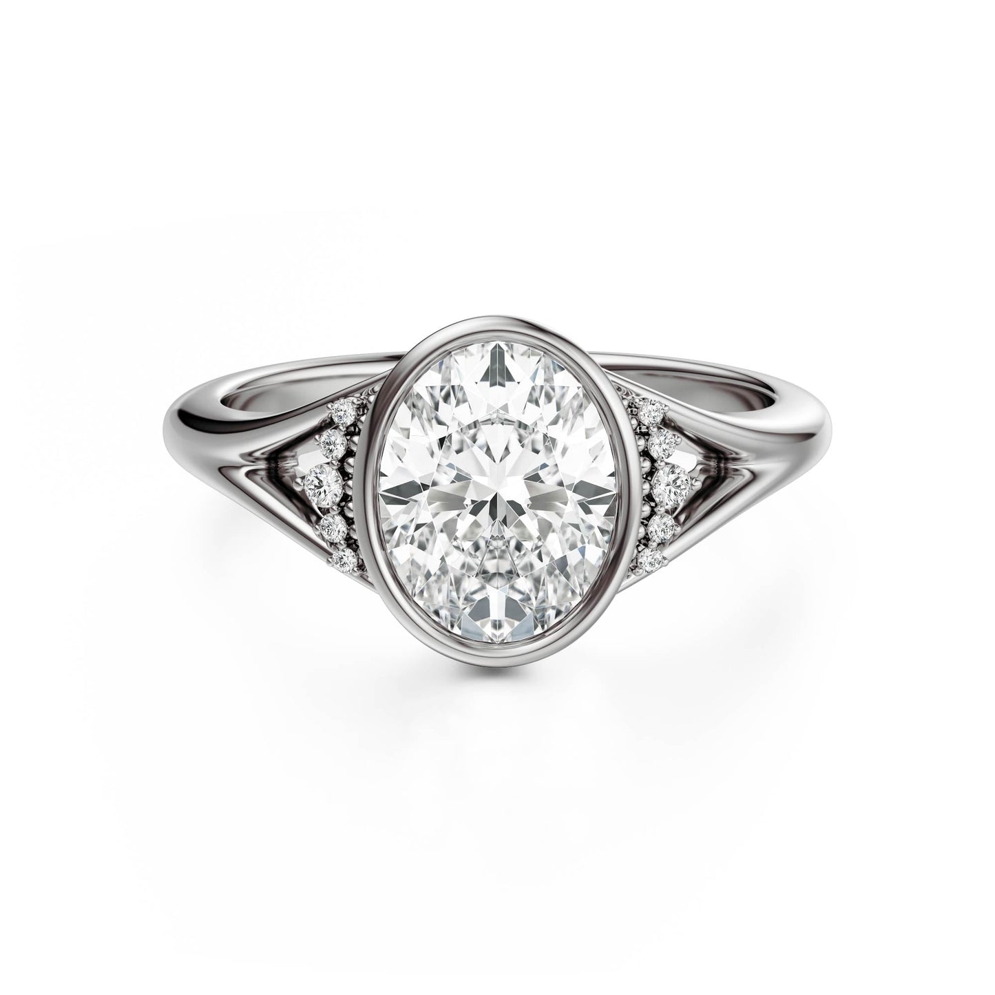Marquise Shaped Three Stone Lab Grown Diamond Engagement Ring