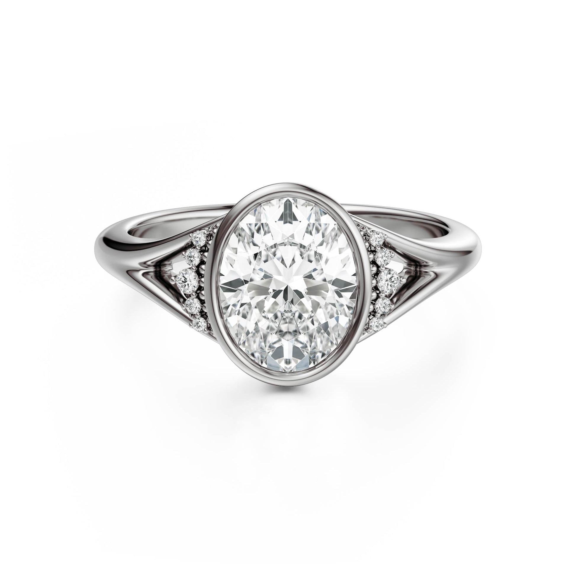 Marquise Shaped Three Stone Lab Grown Diamond Engagement Ring