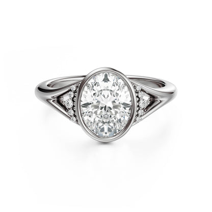 Marquise Shaped Three Stone Lab Grown Diamond Engagement Ring