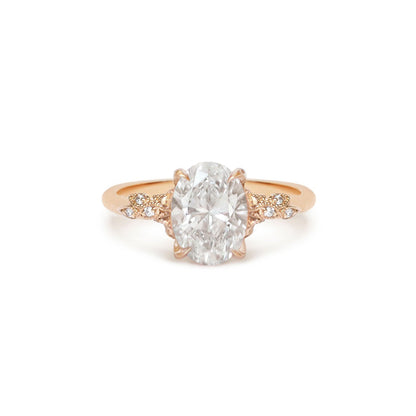 Marquise Shaped Three Stone Lab Grown Diamond Engagement Ring