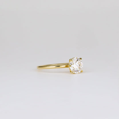 1.23 CT Round Shaped Solitaire Moissanite Engagement Ring