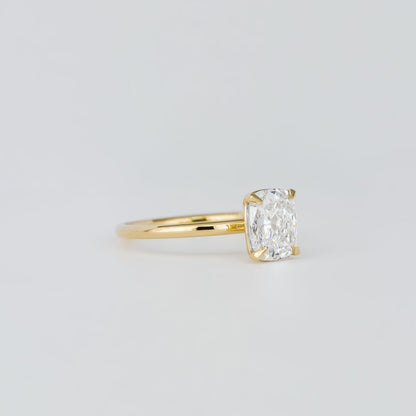 1.47 CT Cushion Shaped Solitaire Moissanite Engagement Ring