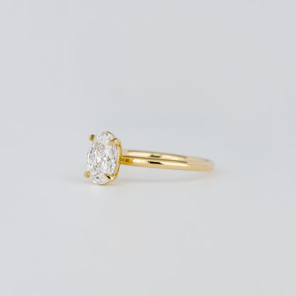 1.07 TCW Oval Shaped Solitaire Moissanite Engagement Ring