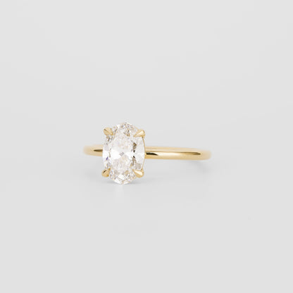 1.52 CT Oval Shaped Solitaire Moissanite Engagement Ring