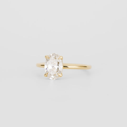 1.52 CT Oval Shaped Solitaire Moissanite Engagement Ring