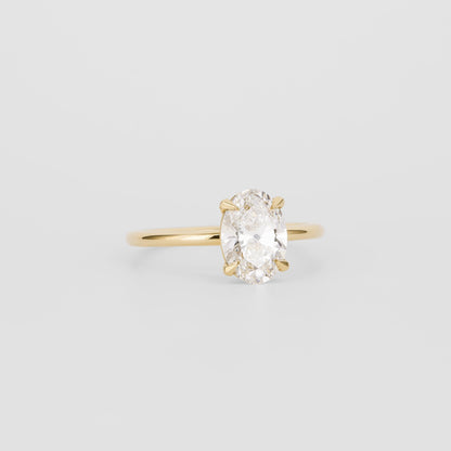 1.52 CT Oval Shaped Solitaire Moissanite Engagement Ring