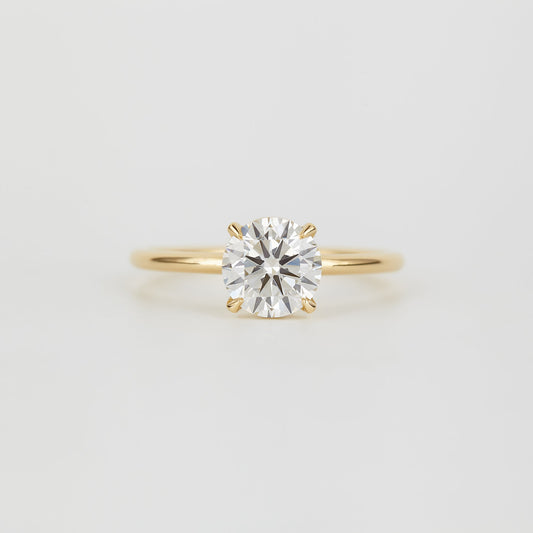 1.52 CT Round Shaped Solitaire Moissanite Engagement Ring