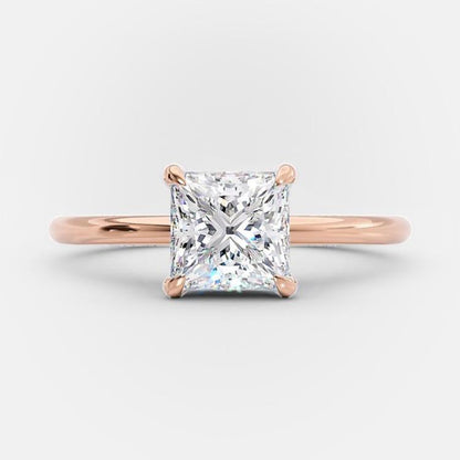 1.5 CT Princess Solitaire Style Moissanite Engagement Ring 7