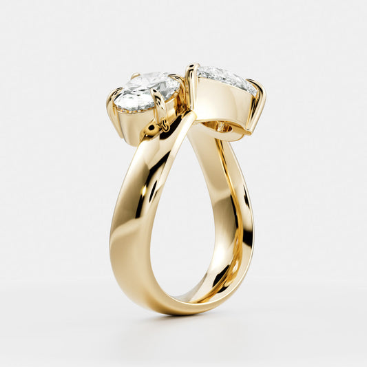 Marquise Cut Cluster Styled Lab Grown Diamond Engagement Ring