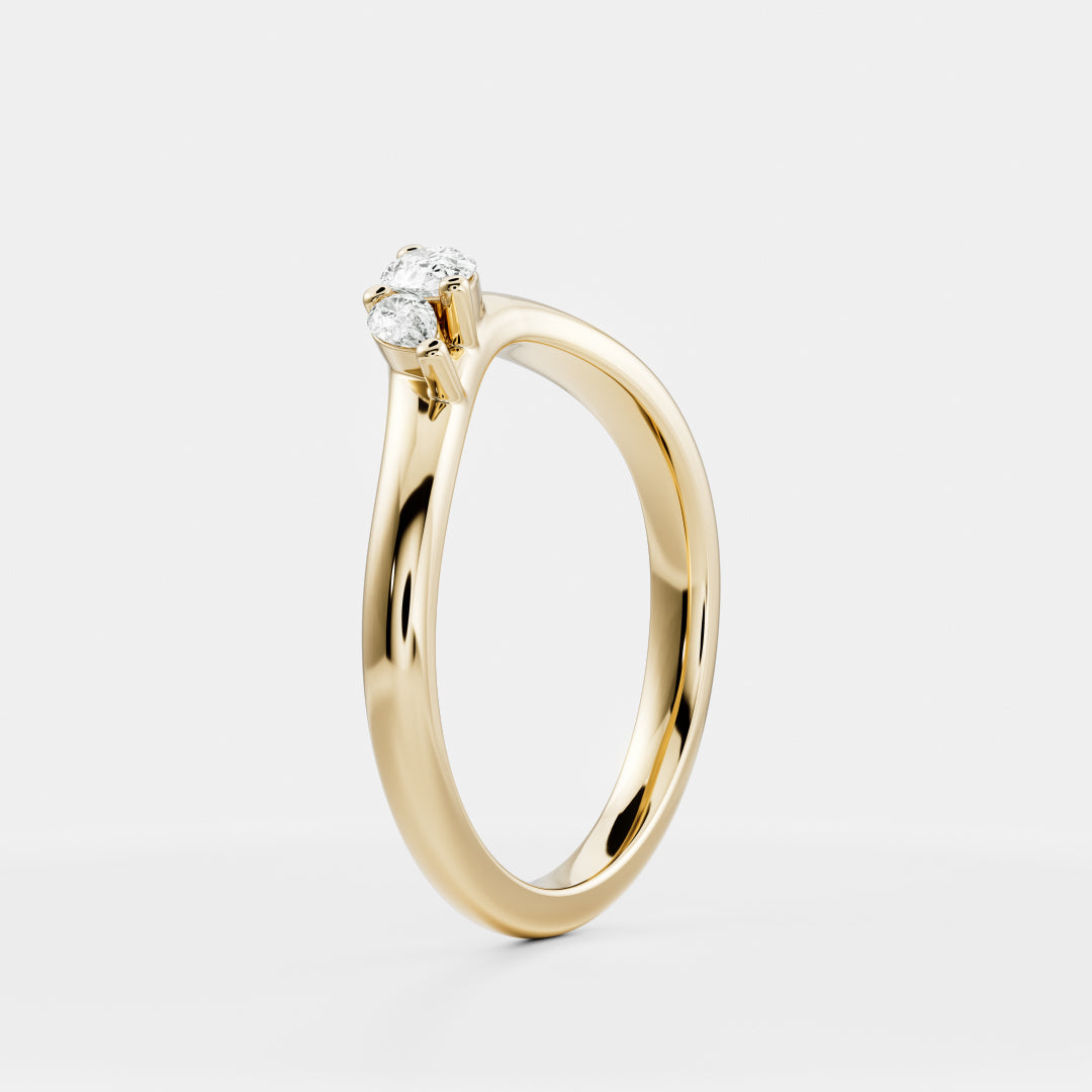 0.25 TCW Round Shaped Half Eternity Lab Grown Diamond Wedding Band