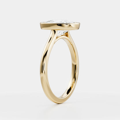 Marquise Cut Cluster Styled Lab Grown Diamond Engagement Ring