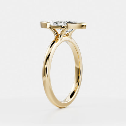 Marquise Cut Cluster Styled Lab Grown Diamond Engagement Ring
