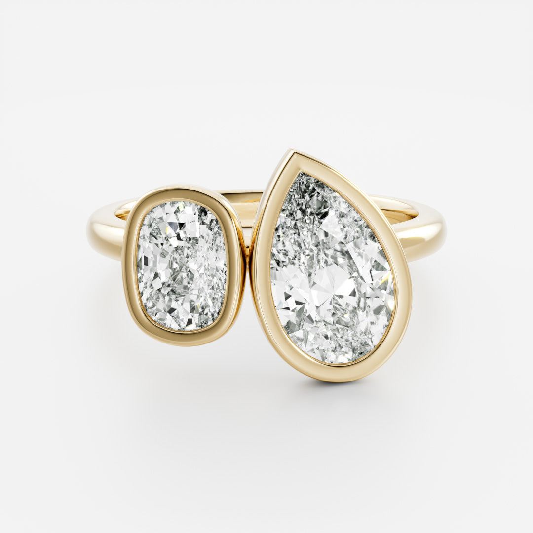 Marquise Cut Cluster Styled Lab Grown Diamond Engagement Ring