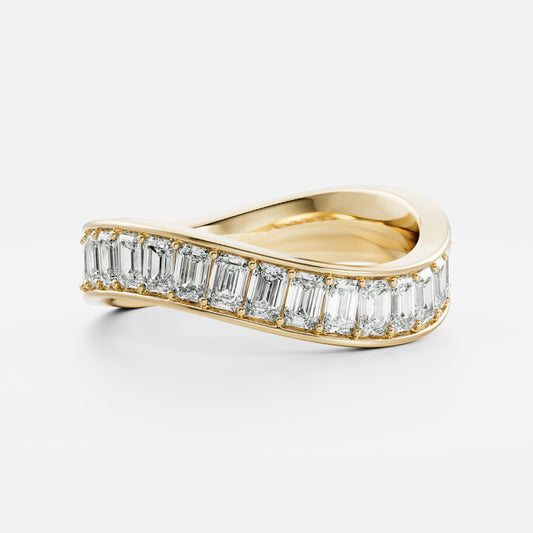 0.25 TCW Round Shaped Half Eternity Lab Grown Diamond Wedding Band