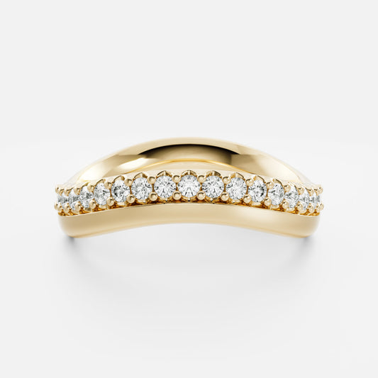 0.25 TCW Round Shaped Half Eternity Lab Grown Diamond Wedding Band