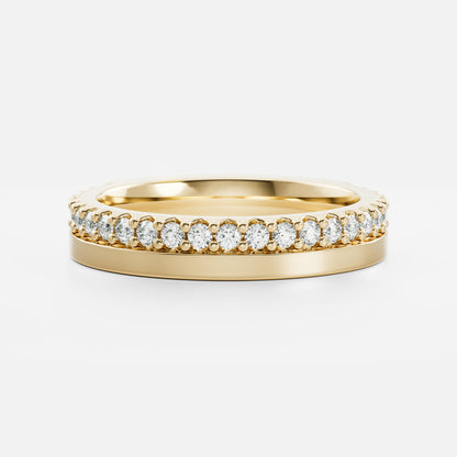 0.25 TCW Round Shaped Half Eternity Lab Grown Diamond Wedding Band