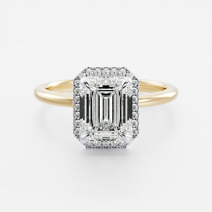 Stunning 1.5-2.5 CT Emerald Moissanite Engagement Ring with Halo Design